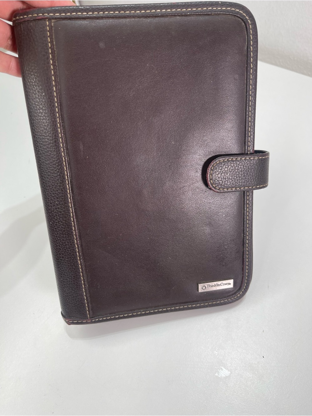 Franklin Covey Planner Compass Organizer Dark Brown Leather 9x6''